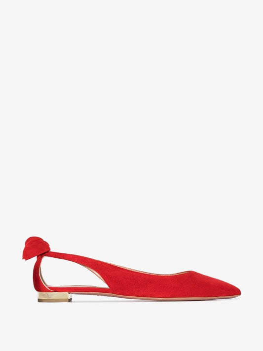 Red Deneuve Bow Backed Ballet Flats