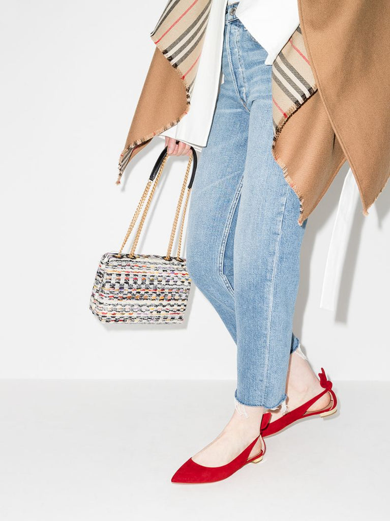 Red Deneuve Bow Backed Ballet Flats