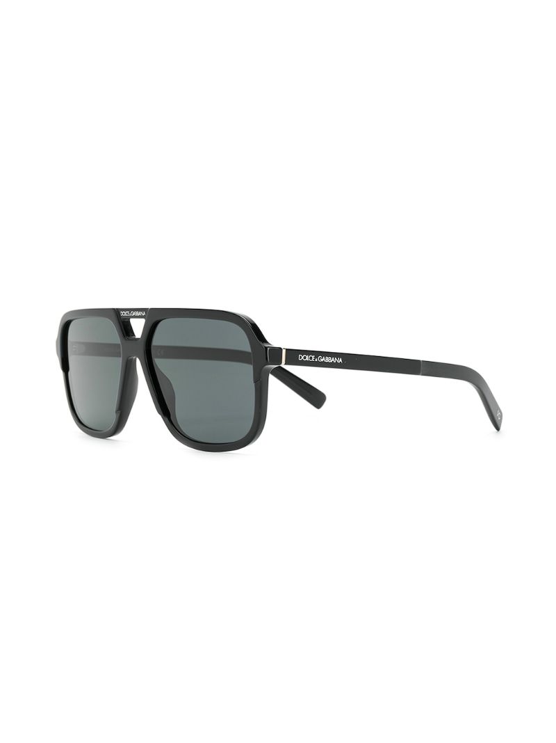 Black Pilot-frame Tinted Sunglasses