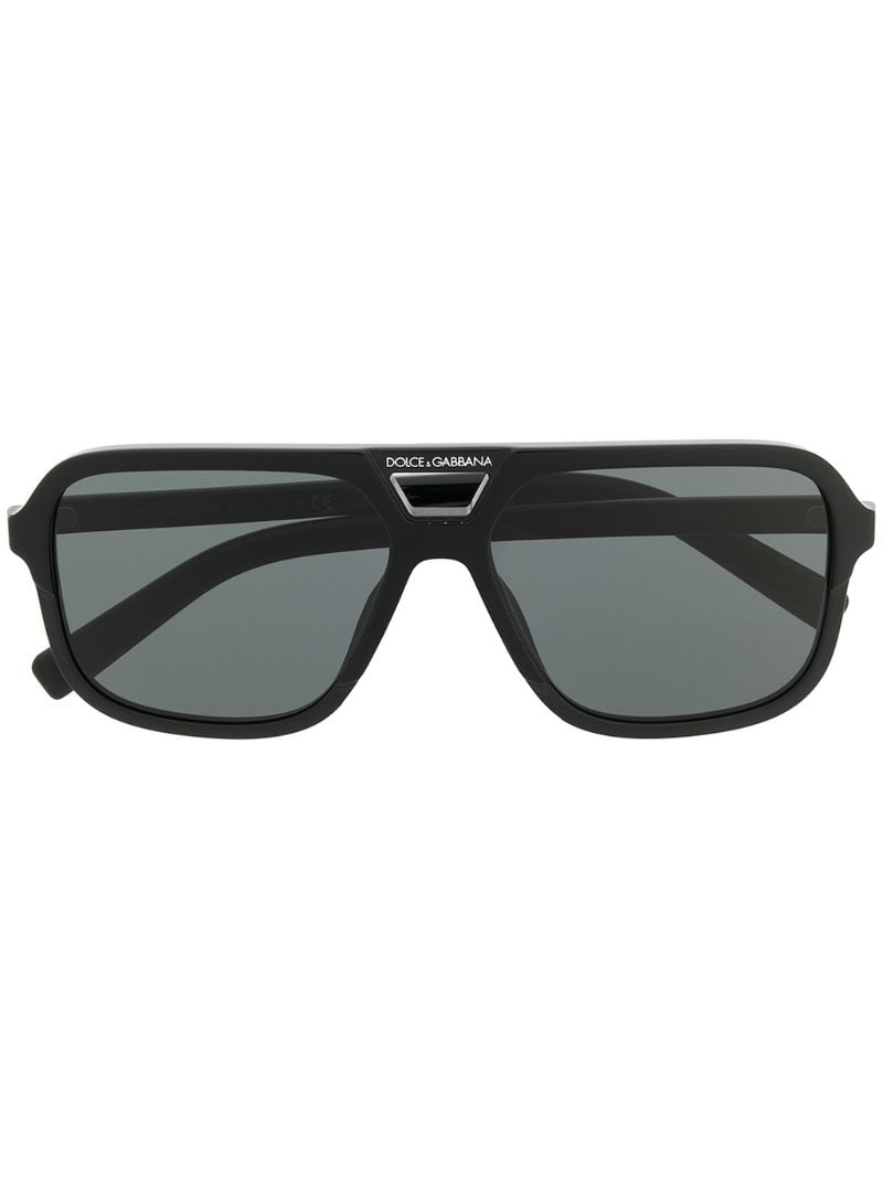 Black Pilot-frame Tinted Sunglasses