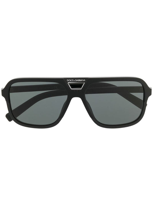 Black Pilot-frame Tinted Sunglasses