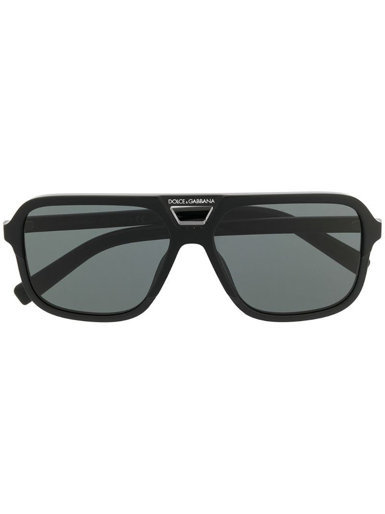 Black Pilot-frame Tinted Sunglasses