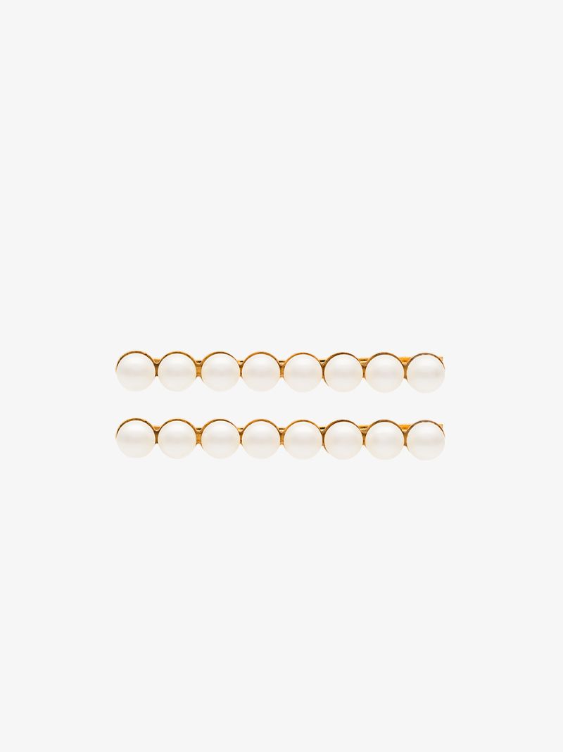 Gold Tone Gracie Pearl Set of Hair Clips