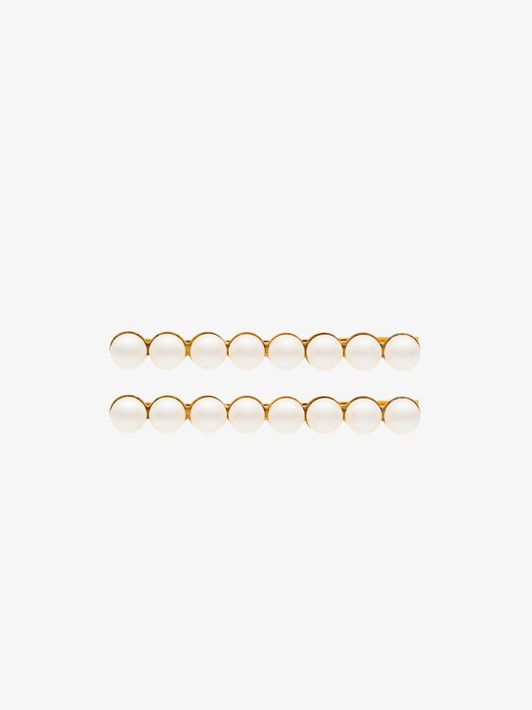 Gold Tone Gracie Pearl Set of Hair Clips