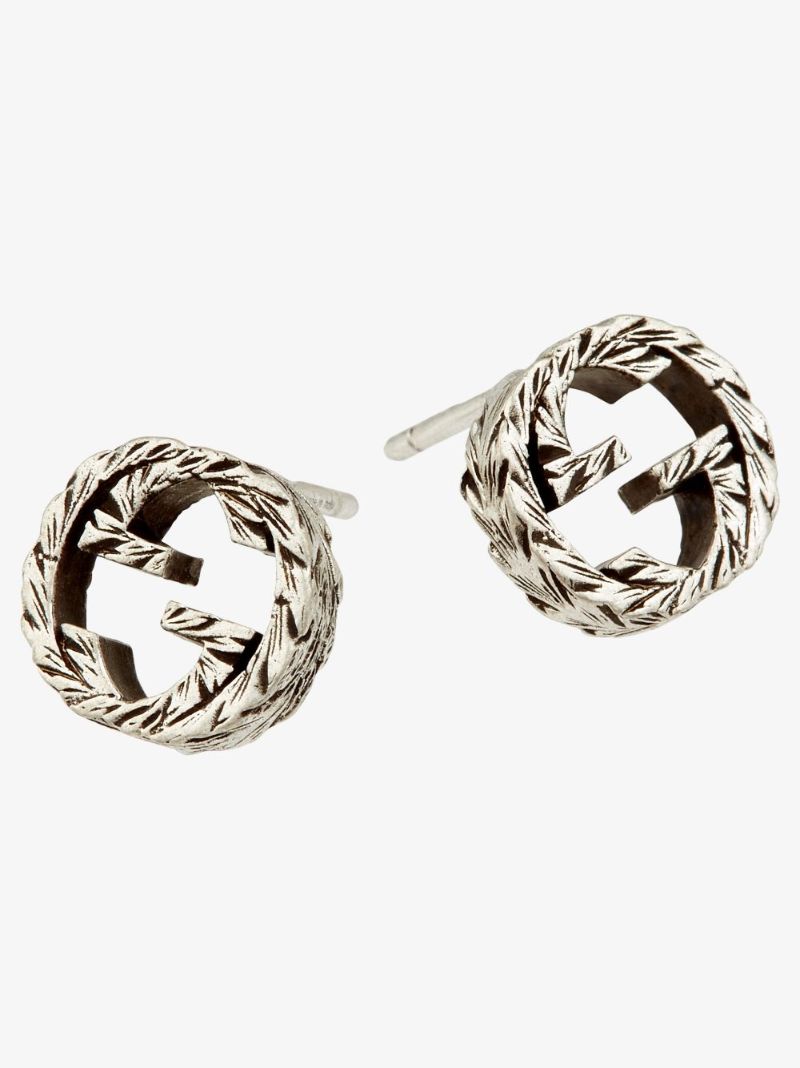 Sterling Silver Interlocking G Stud Earrings