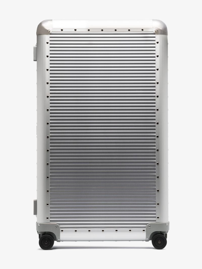 Silver Tone Bank S Spinner 84 Suitcase