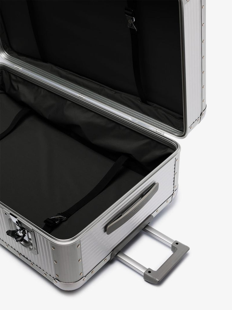 Silver Tone Bank S Spinner 84 Suitcase