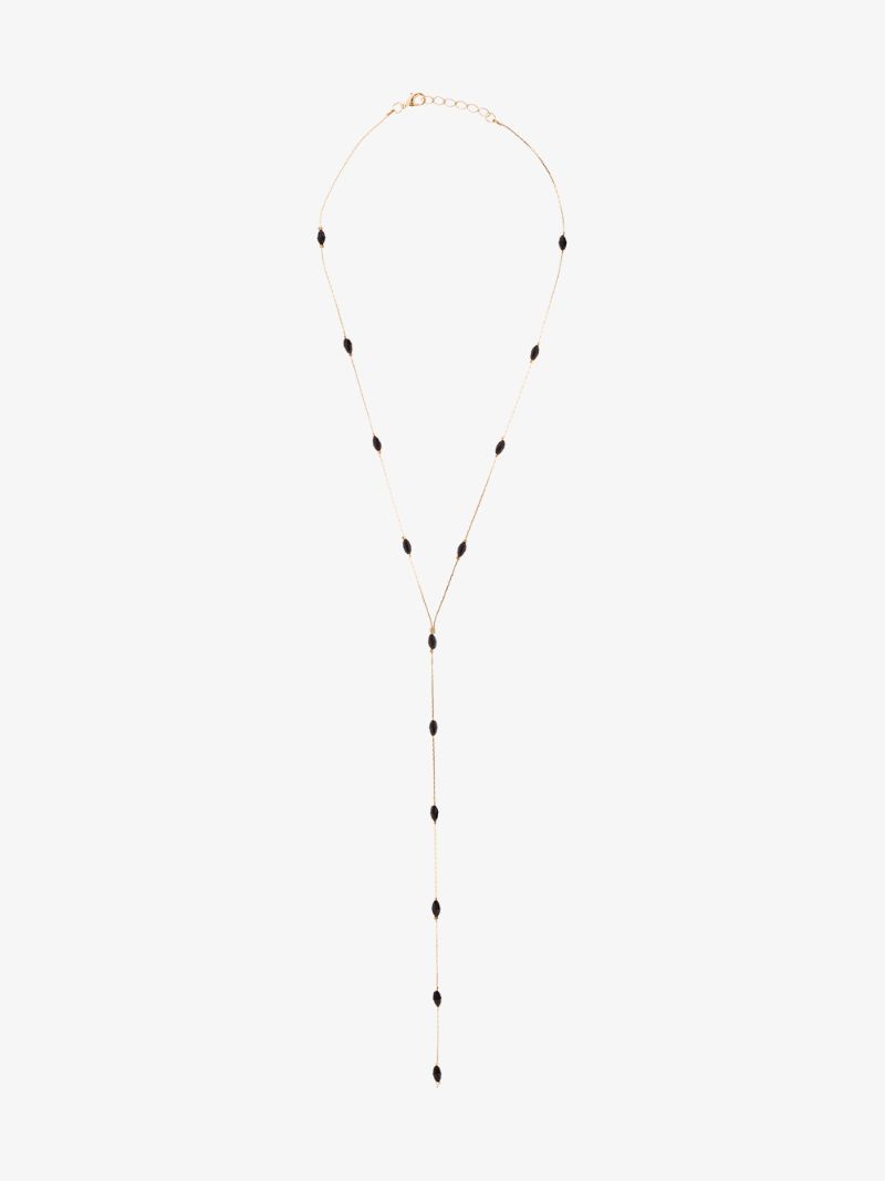 14k Yellow Gold Bead Drop Necklace