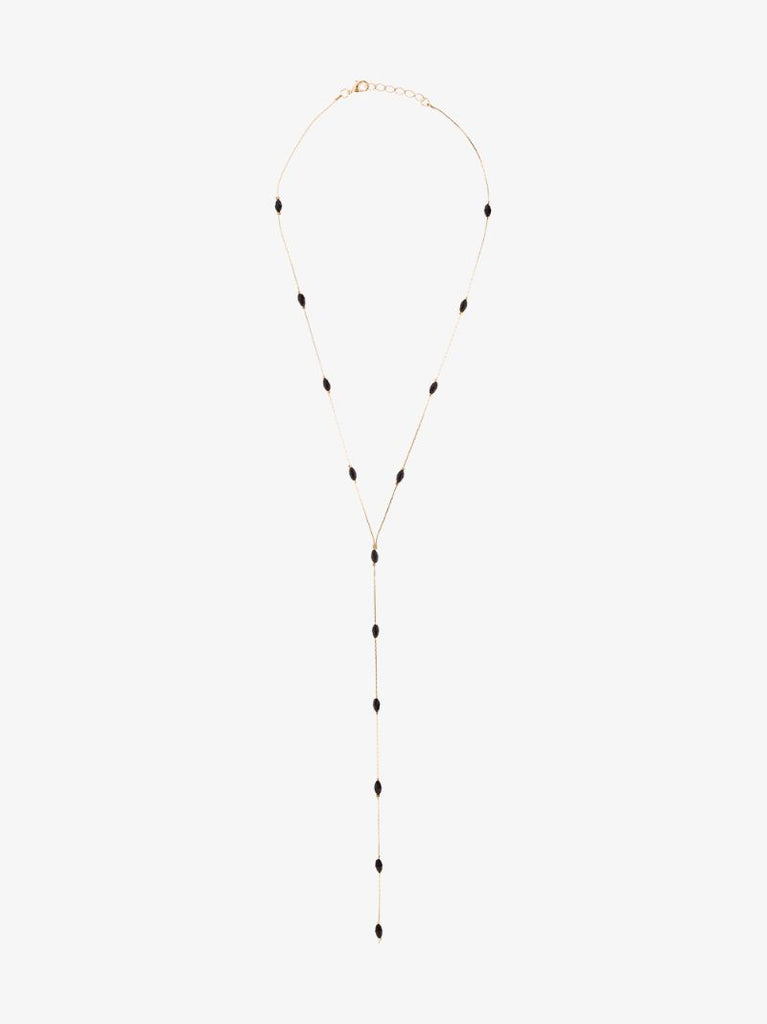 14k Yellow Gold Bead Drop Necklace