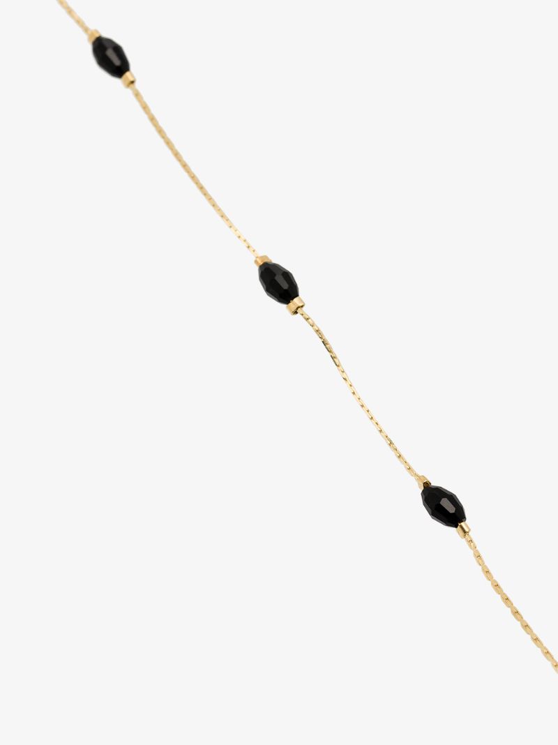 14k Yellow Gold Bead Drop Necklace