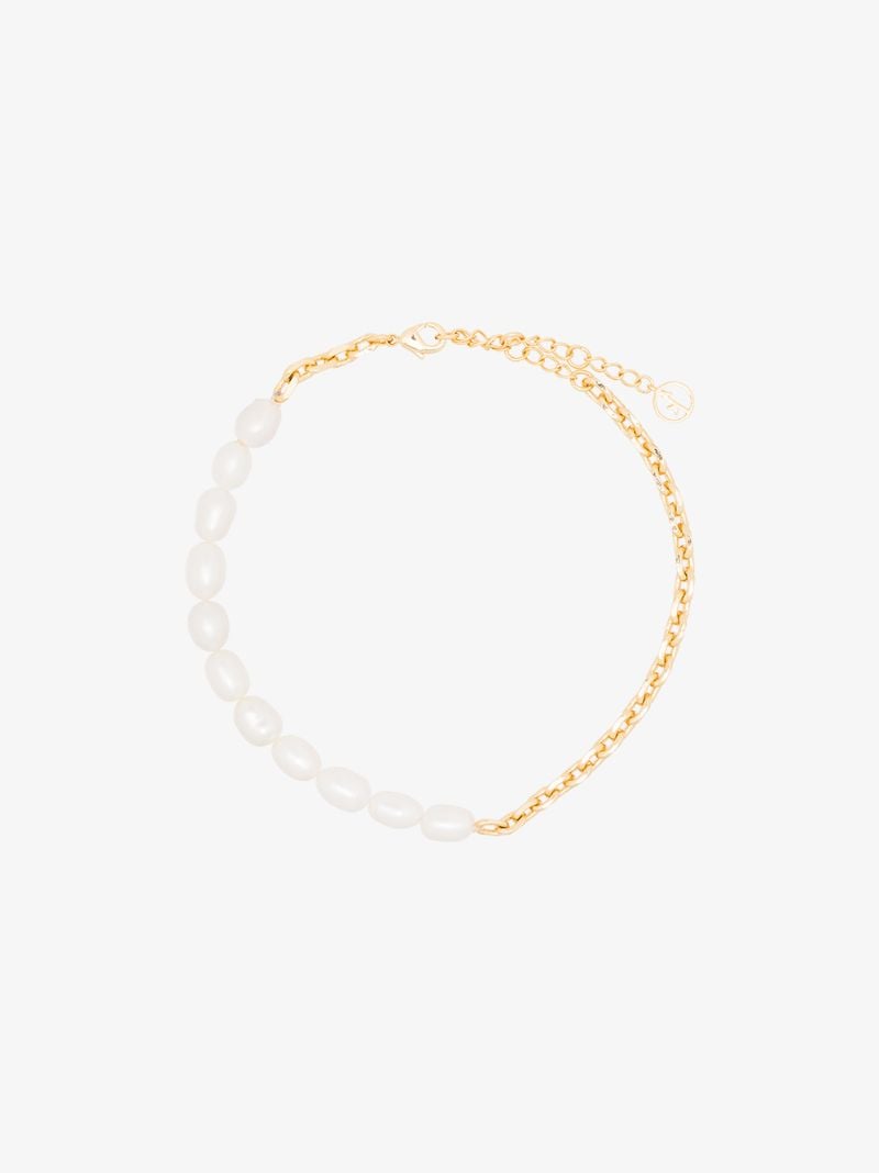 Gold-plated Duel Pearl Anklet