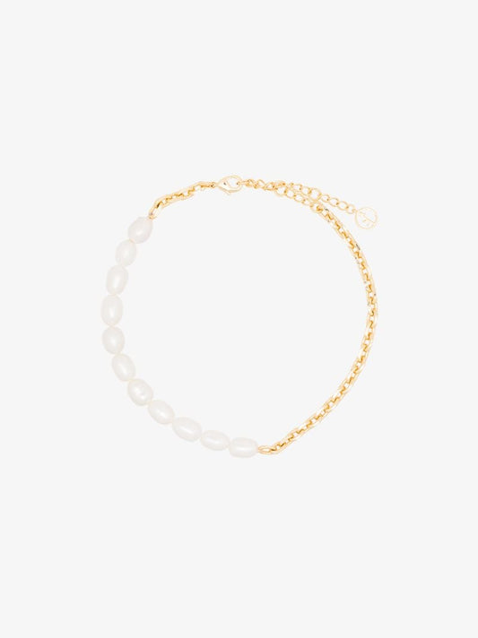 Gold-plated Duel Pearl Anklet