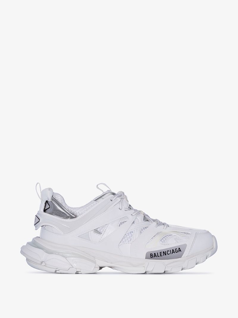 White Track Reflective Sneakers