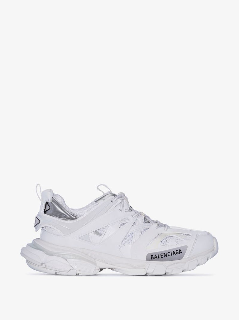 White Track Reflective Sneakers