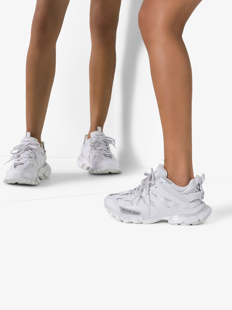 White Track Reflective Sneakers