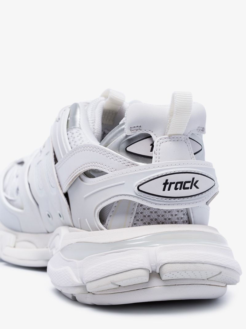 White Track Reflective Sneakers