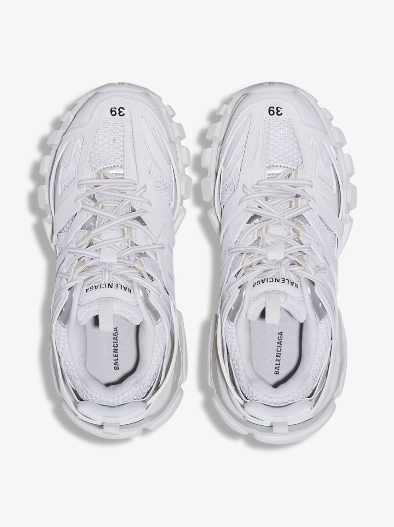 White Track Reflective Sneakers