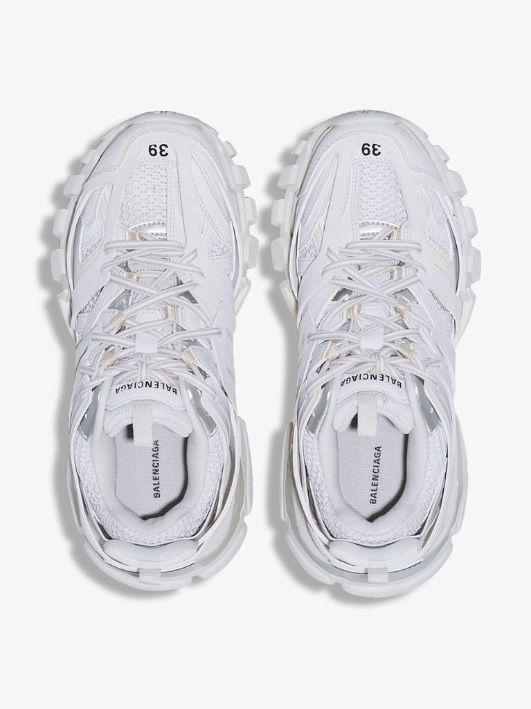 White Track Reflective Sneakers