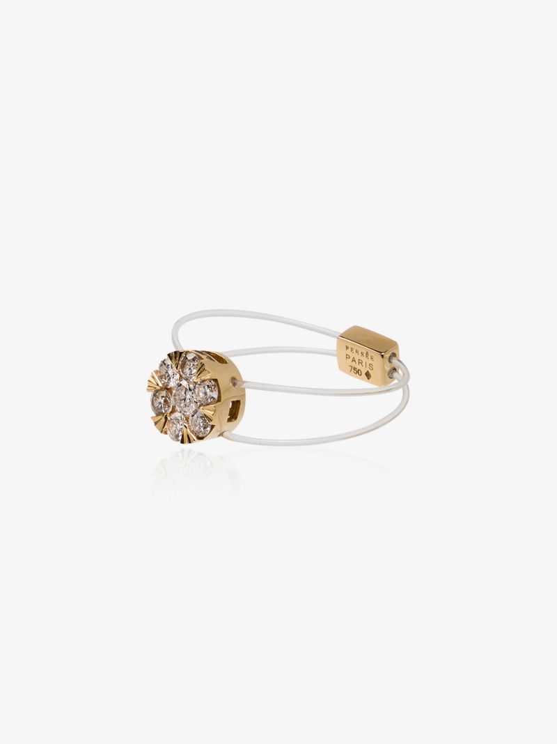18kt Yellow Gold Floating Diamond Ring