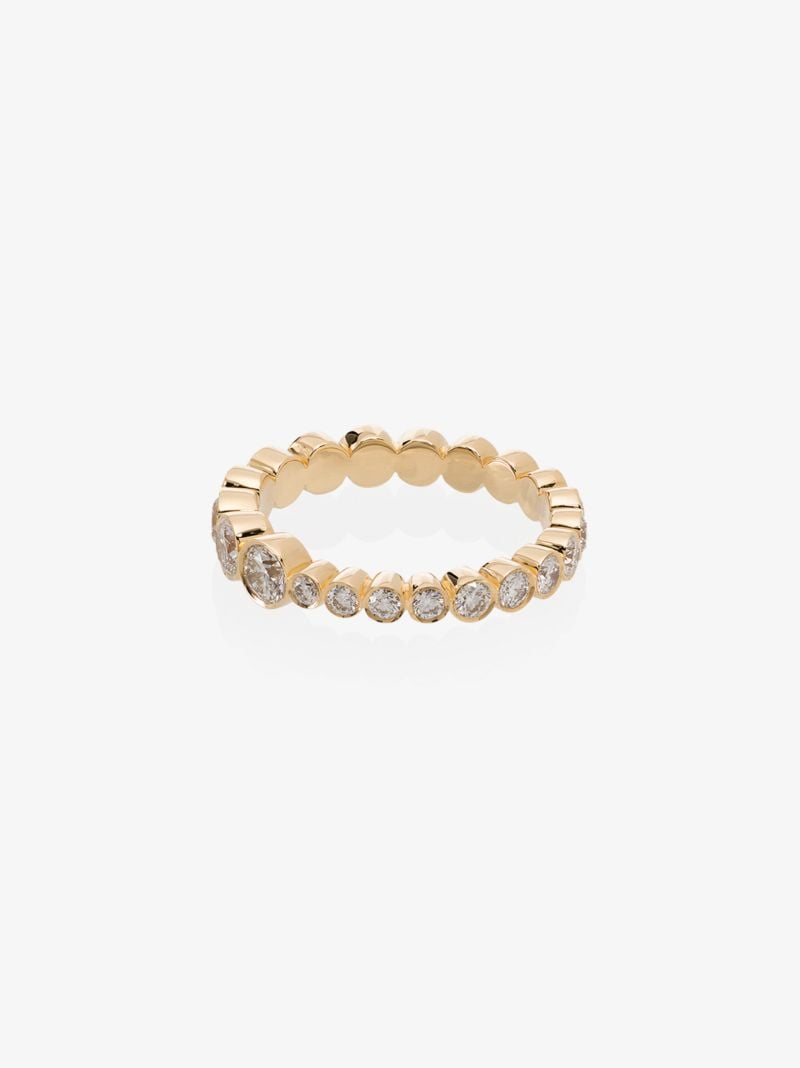 18k Yellow Gold Croissant Diamond Ring