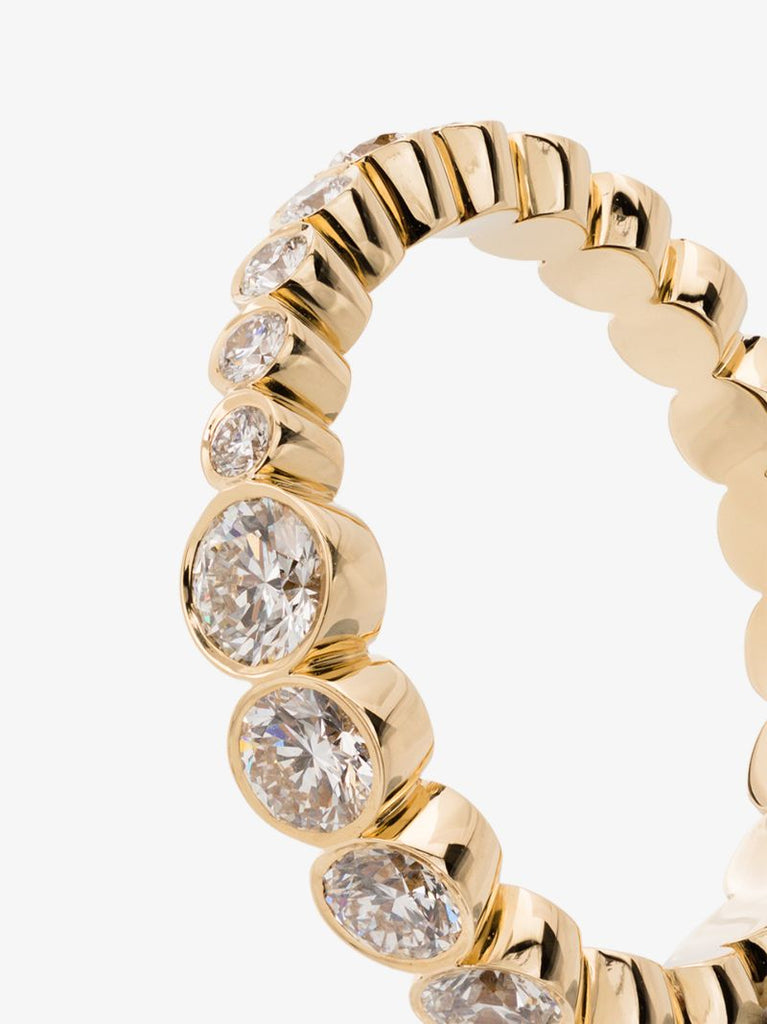 18k Yellow Gold Croissant Diamond Ring