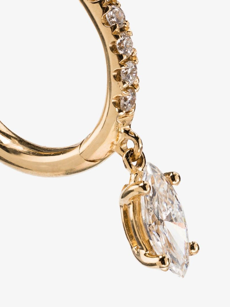 18k Yellow Gold Diamond Hoop Earring