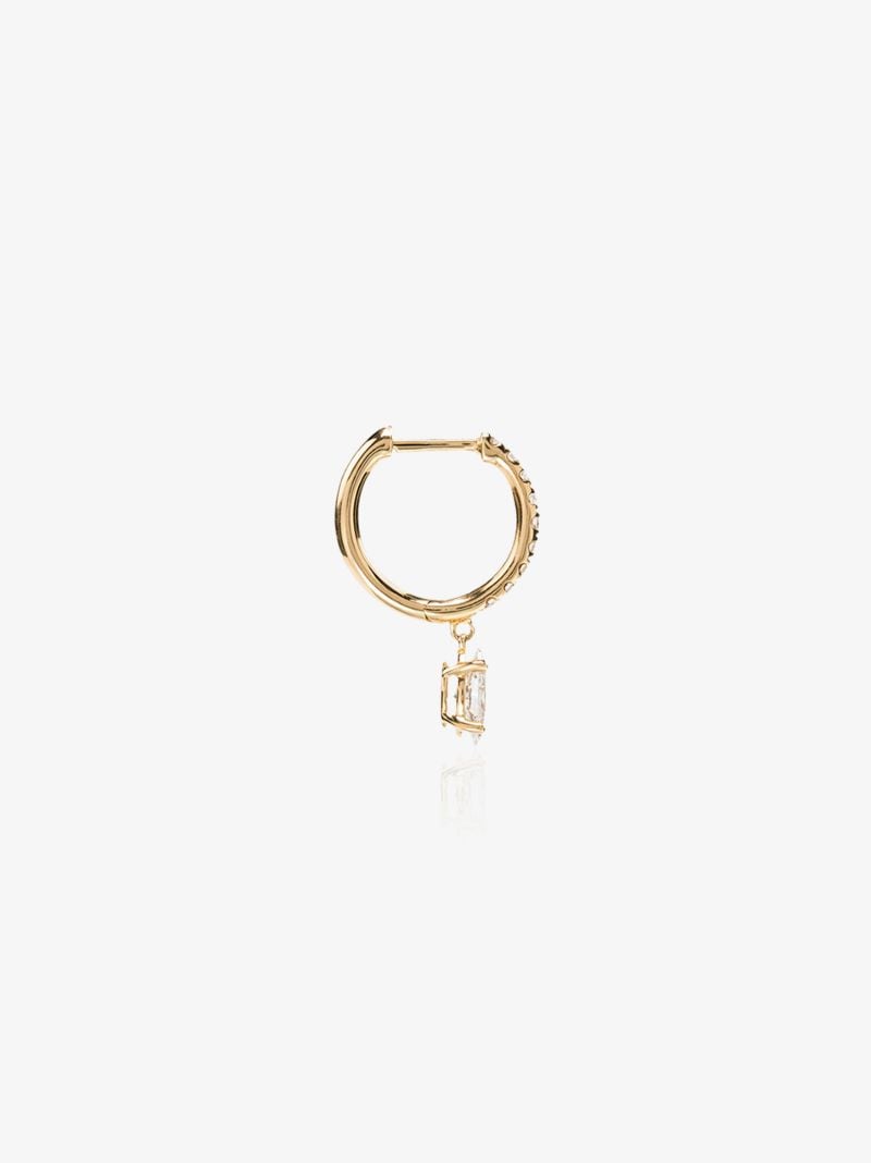 18k Yellow Gold Diamond Hoop Earring