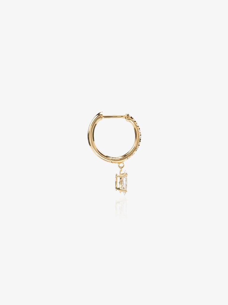 18k Yellow Gold Diamond Hoop Earring