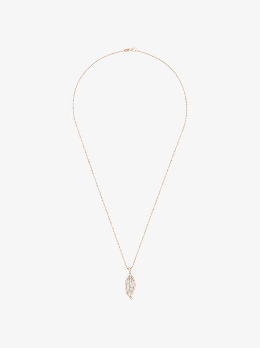 18k Rose Gold Leaf Diamond Necklace