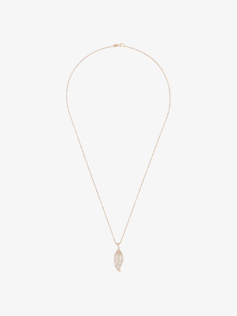 18k Rose Gold Leaf Diamond Necklace