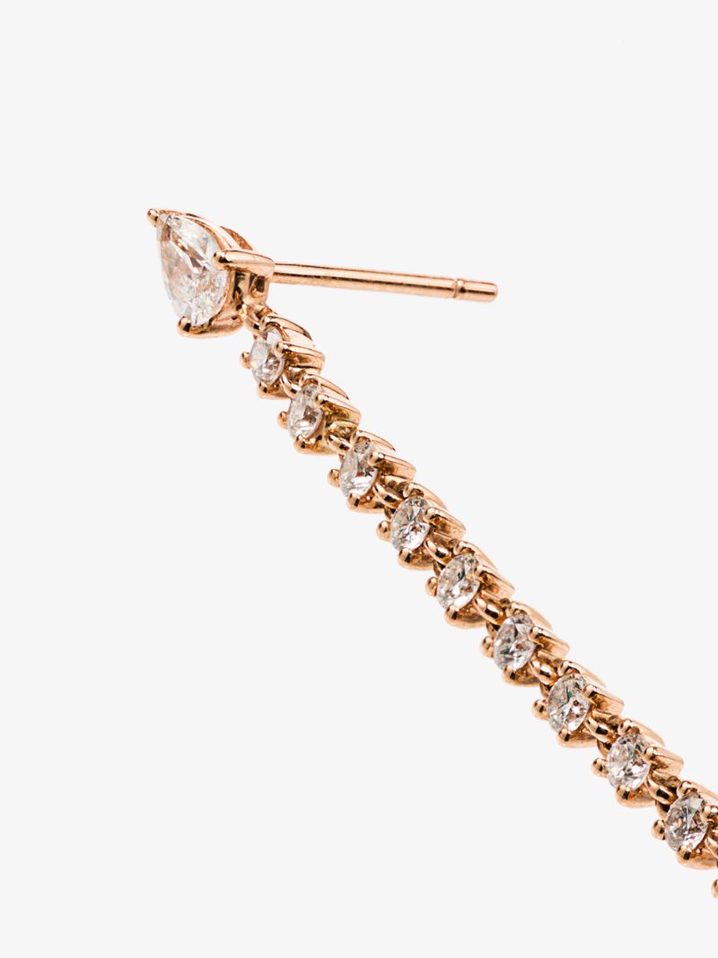 18k Rose Gold Double Piercing Diamond Loop Earring