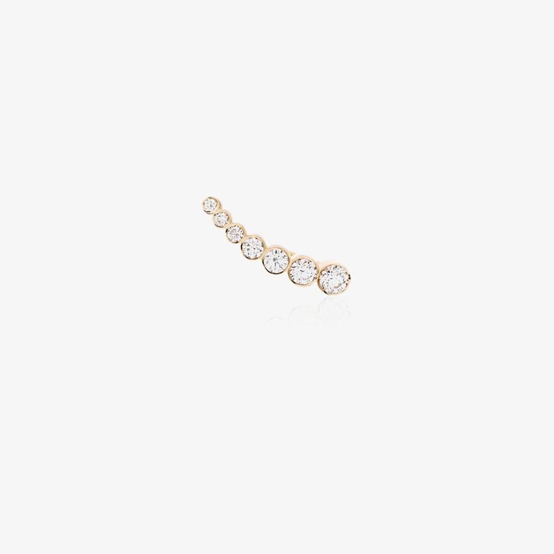 18k Yellow Gold Petit Croissant Diamond Earring