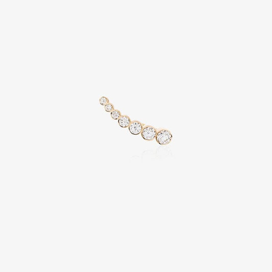 18k Yellow Gold Petit Croissant Diamond Earring