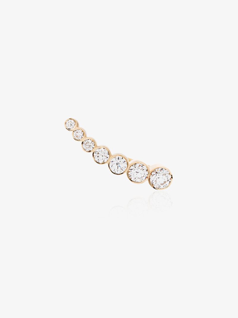 18k Yellow Gold Petit Croissant Diamond Earring