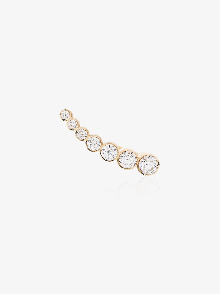 18k Yellow Gold Petit Croissant Diamond Earring