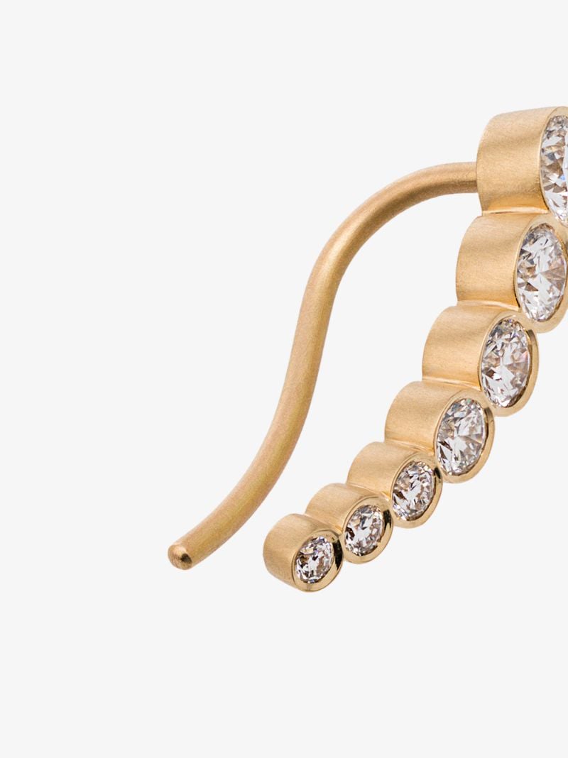 18k Yellow Gold Petit Croissant Diamond Earring