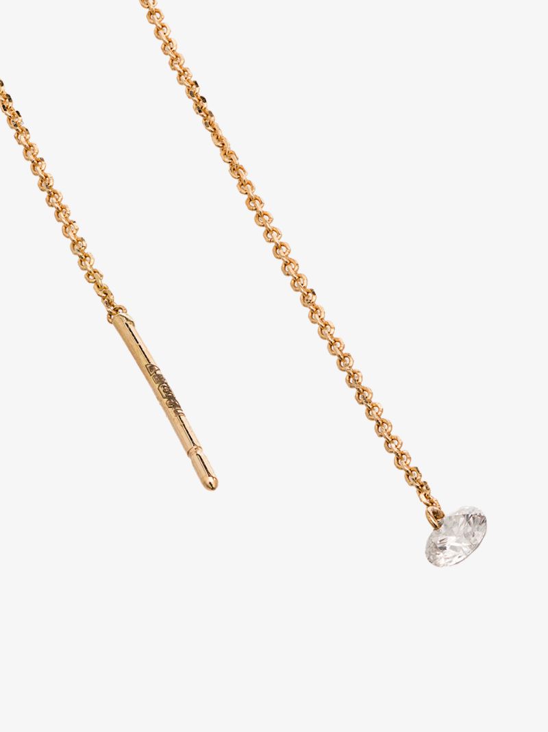 18k Yellow Gold Drop Thread Diamond Earrings