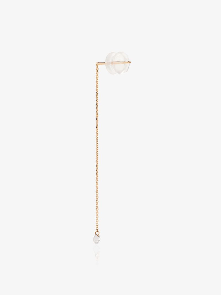 18k Yellow Gold Drop Thread Diamond Earrings