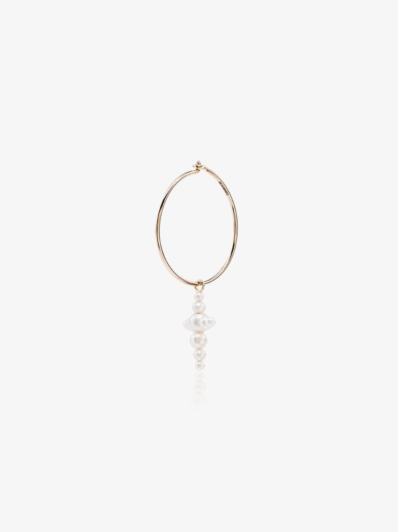 14k Gold Fellini Cross Hoop Earring