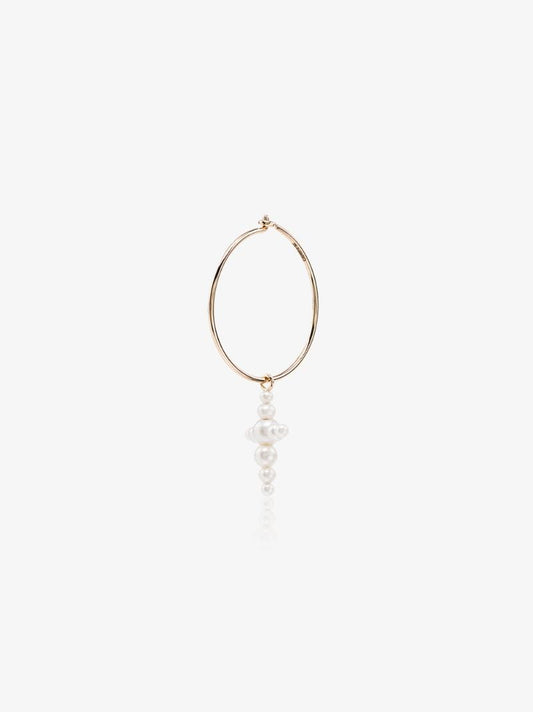 14k Gold Fellini Cross Hoop Earring