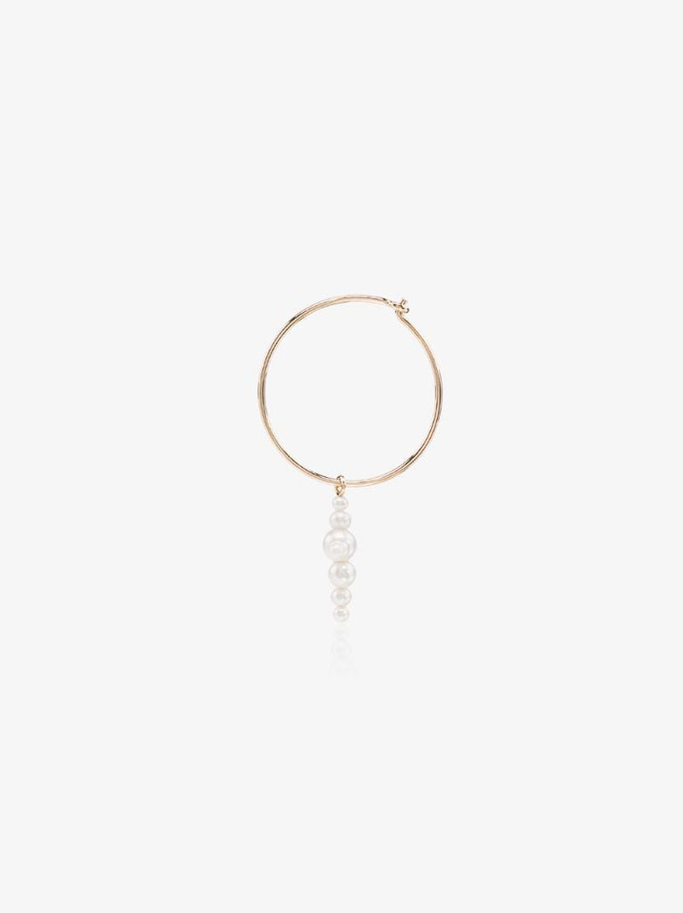 14k Gold Fellini Cross Hoop Earring