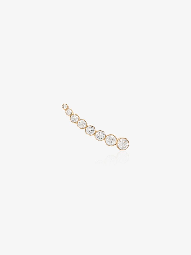 18k Yellow Gold Croissant De Lune Diamond Earring