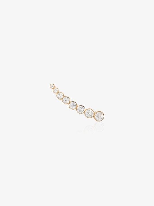 18k Yellow Gold Croissant De Lune Diamond Earring
