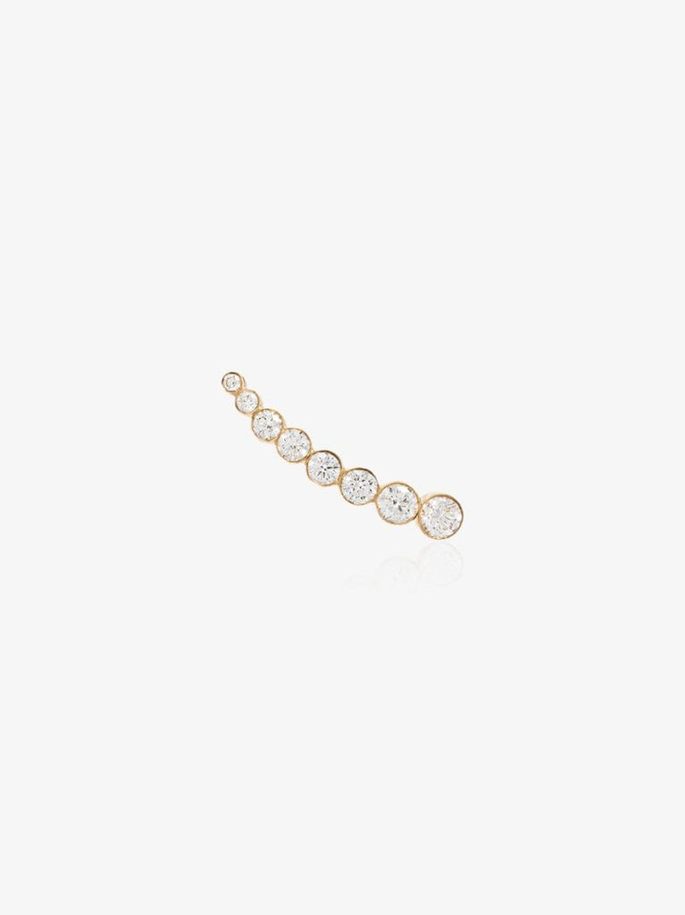 18k Yellow Gold Croissant De Lune Diamond Earring