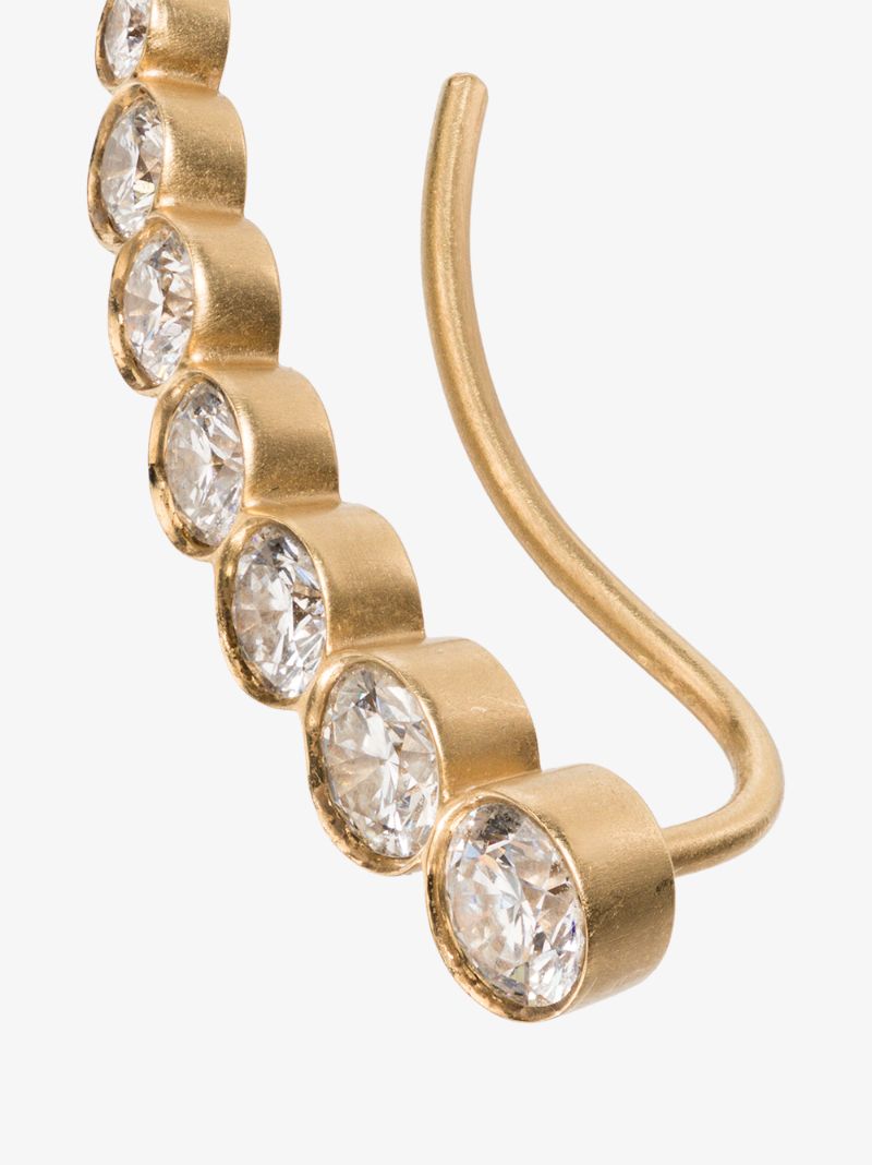 18k Yellow Gold Croissant De Lune Diamond Earring