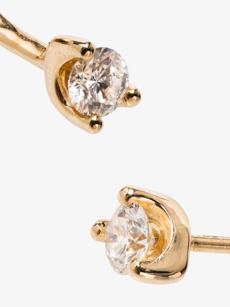 18k Yellow Gold Orbit Stud Diamond Earrings