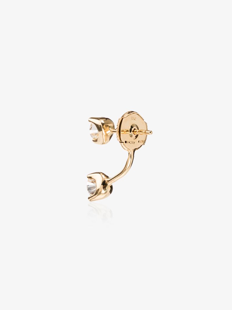 18k Yellow Gold Orbit Stud Diamond Earrings