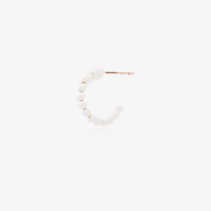 14k Rose Gold Peggy Pearl Hoop Earring
