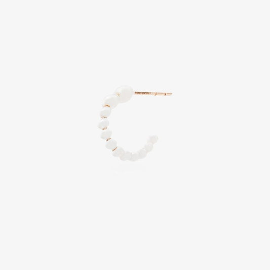 14k Rose Gold Peggy Pearl Hoop Earring