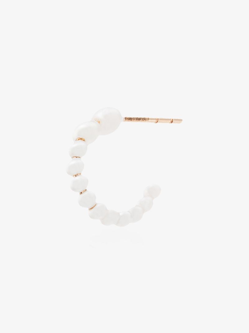 14k Rose Gold Peggy Pearl Hoop Earring